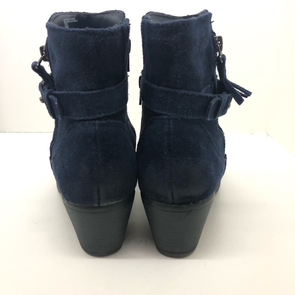 Earth origins tori navy blue side zip ankle bootie - Picture 3 of 8